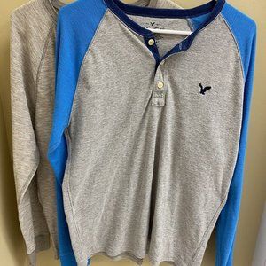 American Eagle Heritage Men’s Long Sleeve Thermal Henley size L - Lot of 2